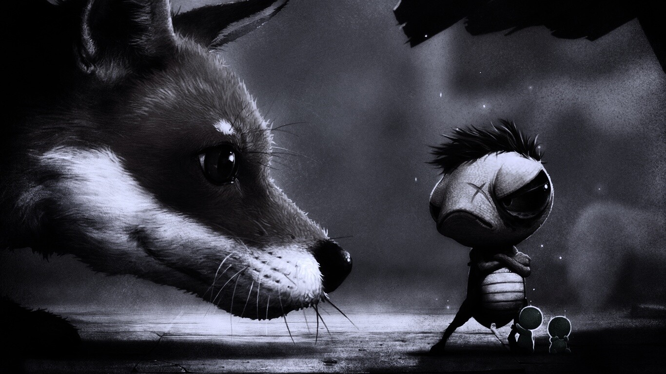 Лиса и жук обои