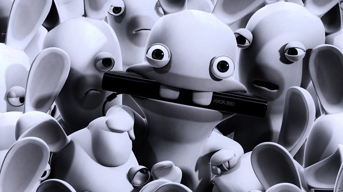 Кролик грызет кинект обои