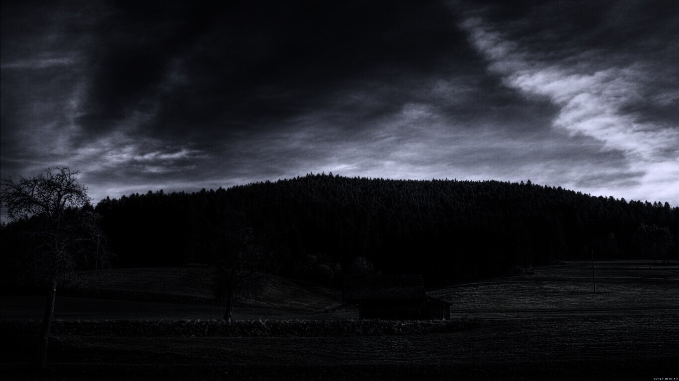 Домик в поле обои