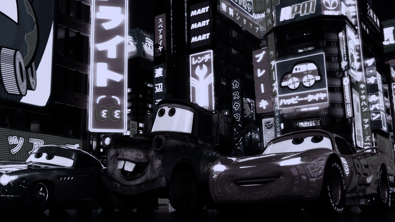 Тачки в большом городе обои