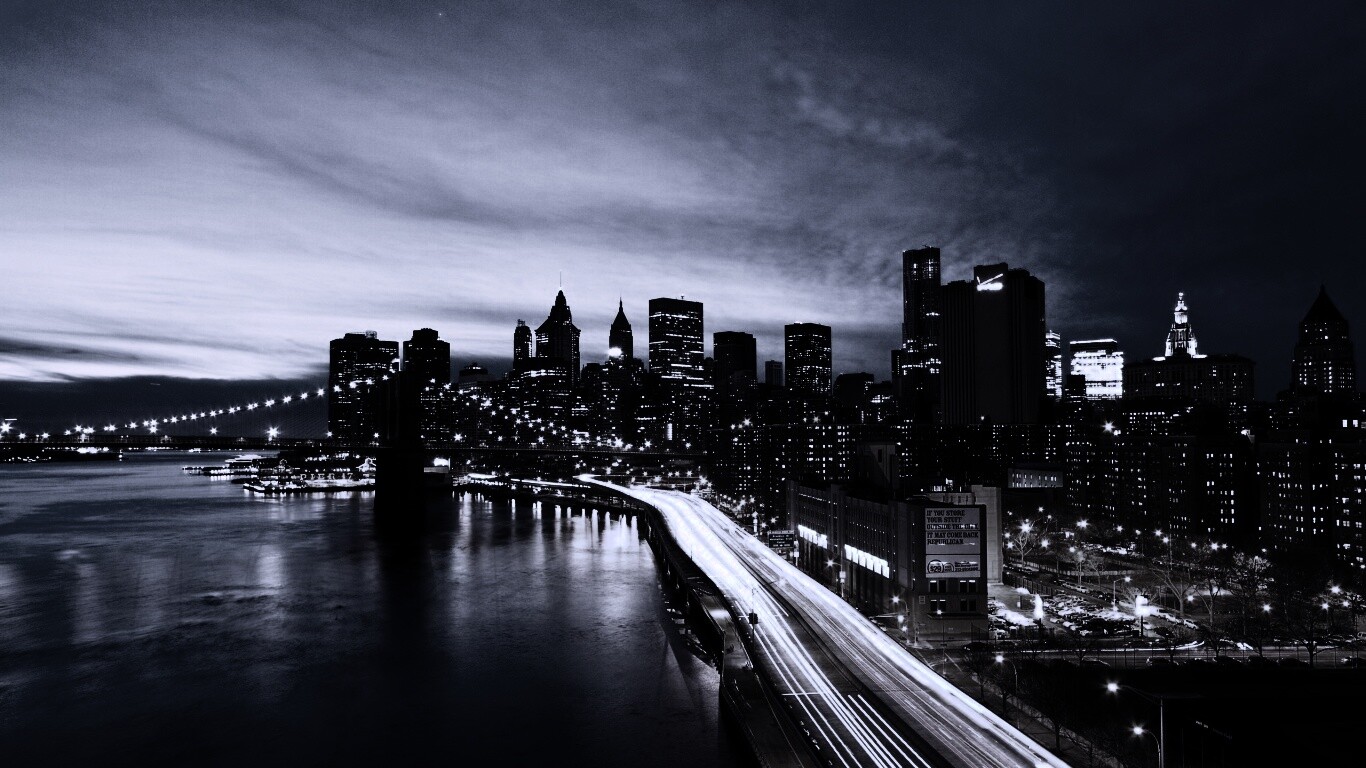 Город светит окнами в ночи обои