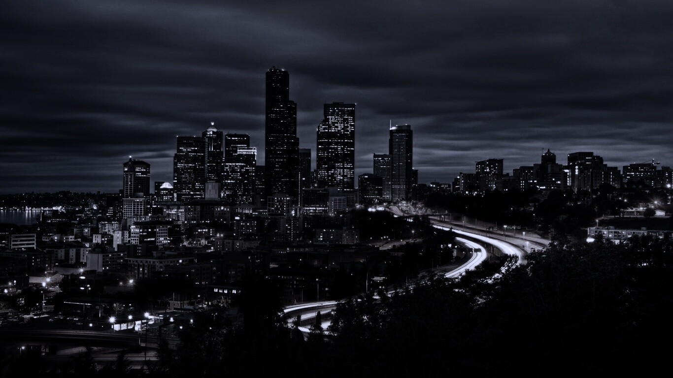 Город вдали обои