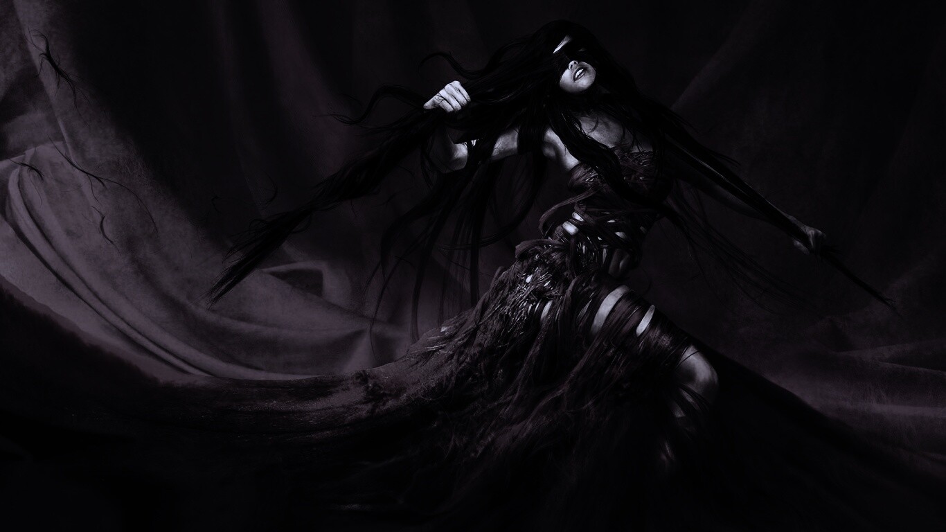 Девушка в красной мантии обои