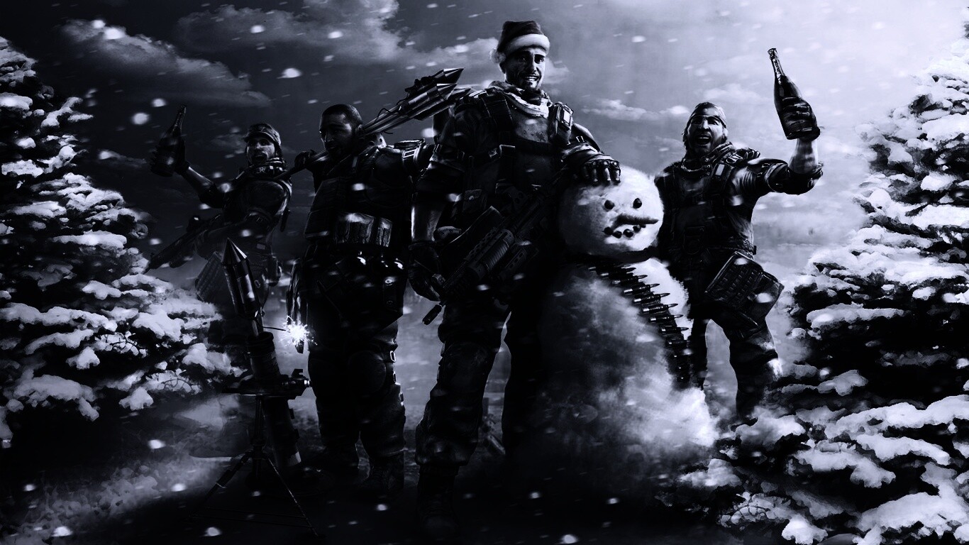 Новый год в шутере обои