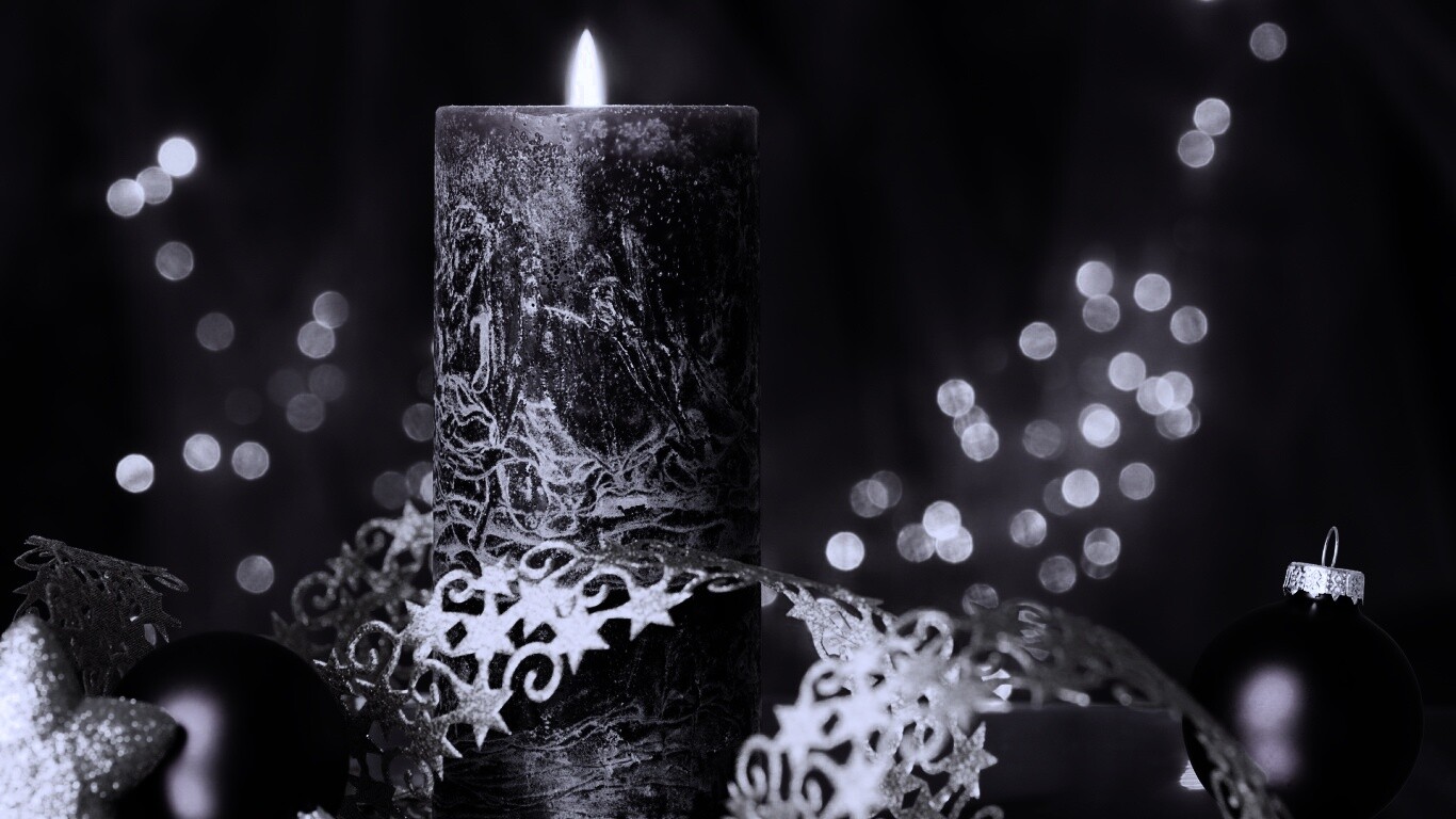 Новогодняя свеча обои