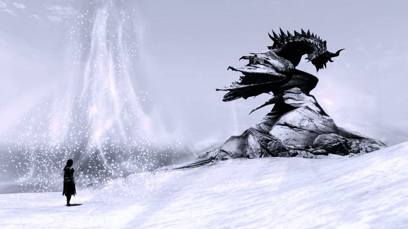 Человек и дракон обои