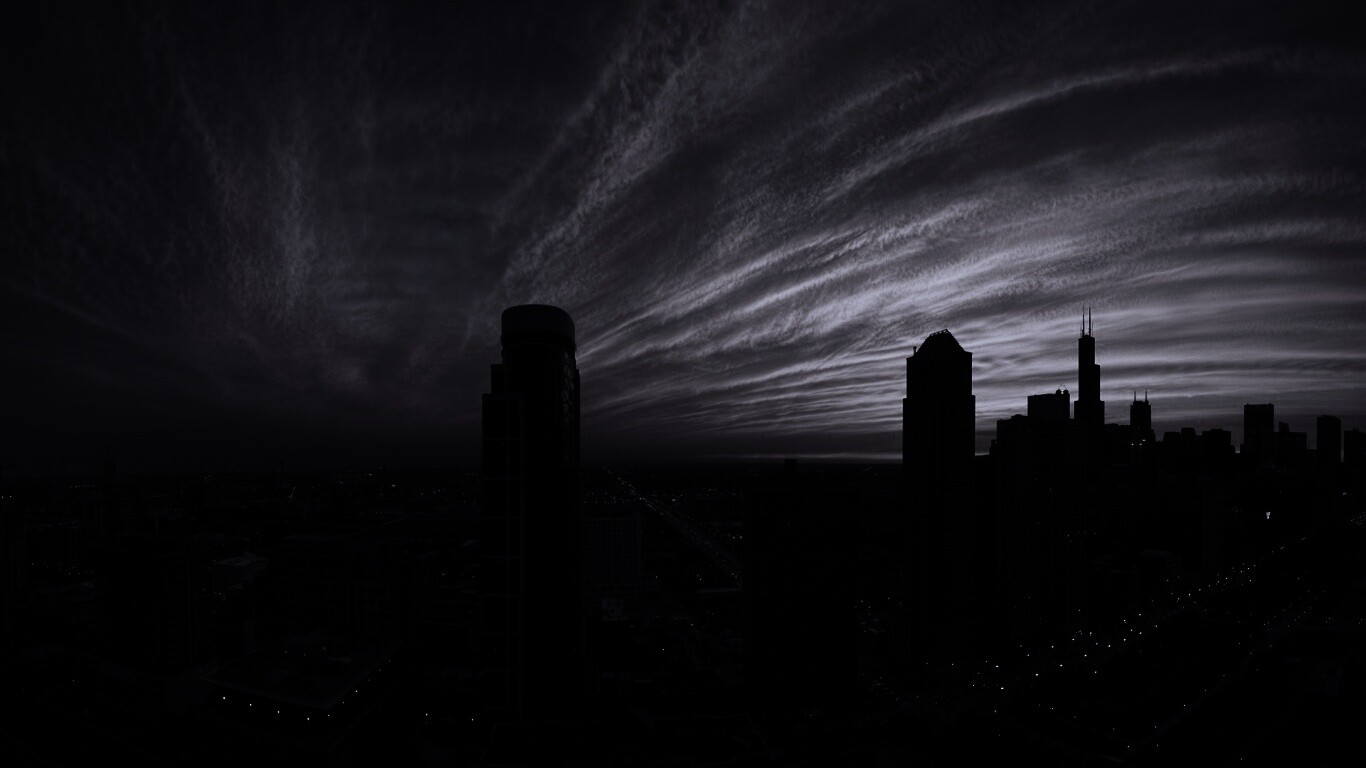 Сумерки в городе обои