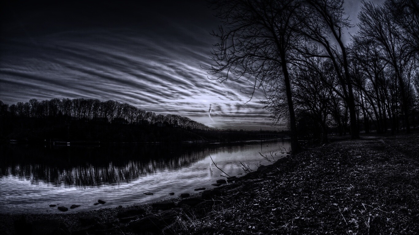 Осенний закат обои