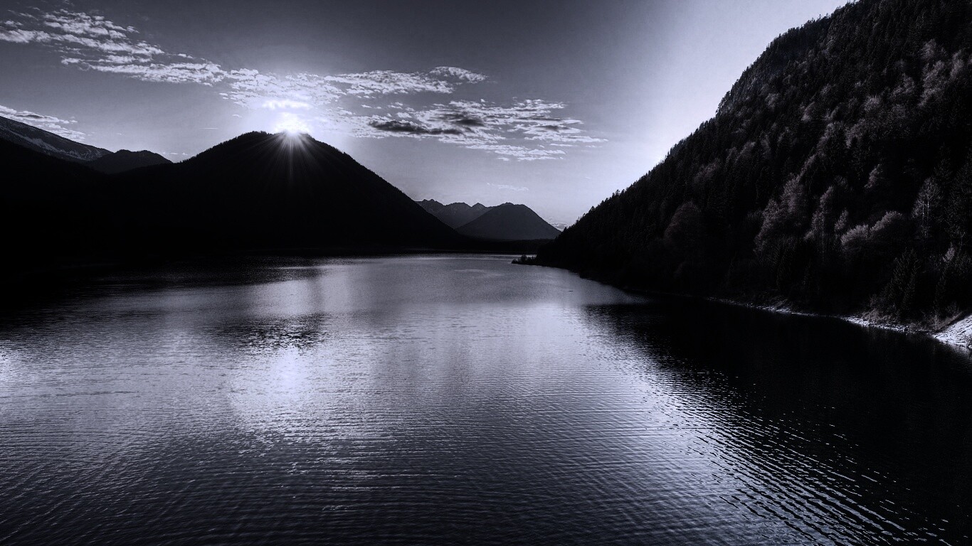 Закат в горах обои