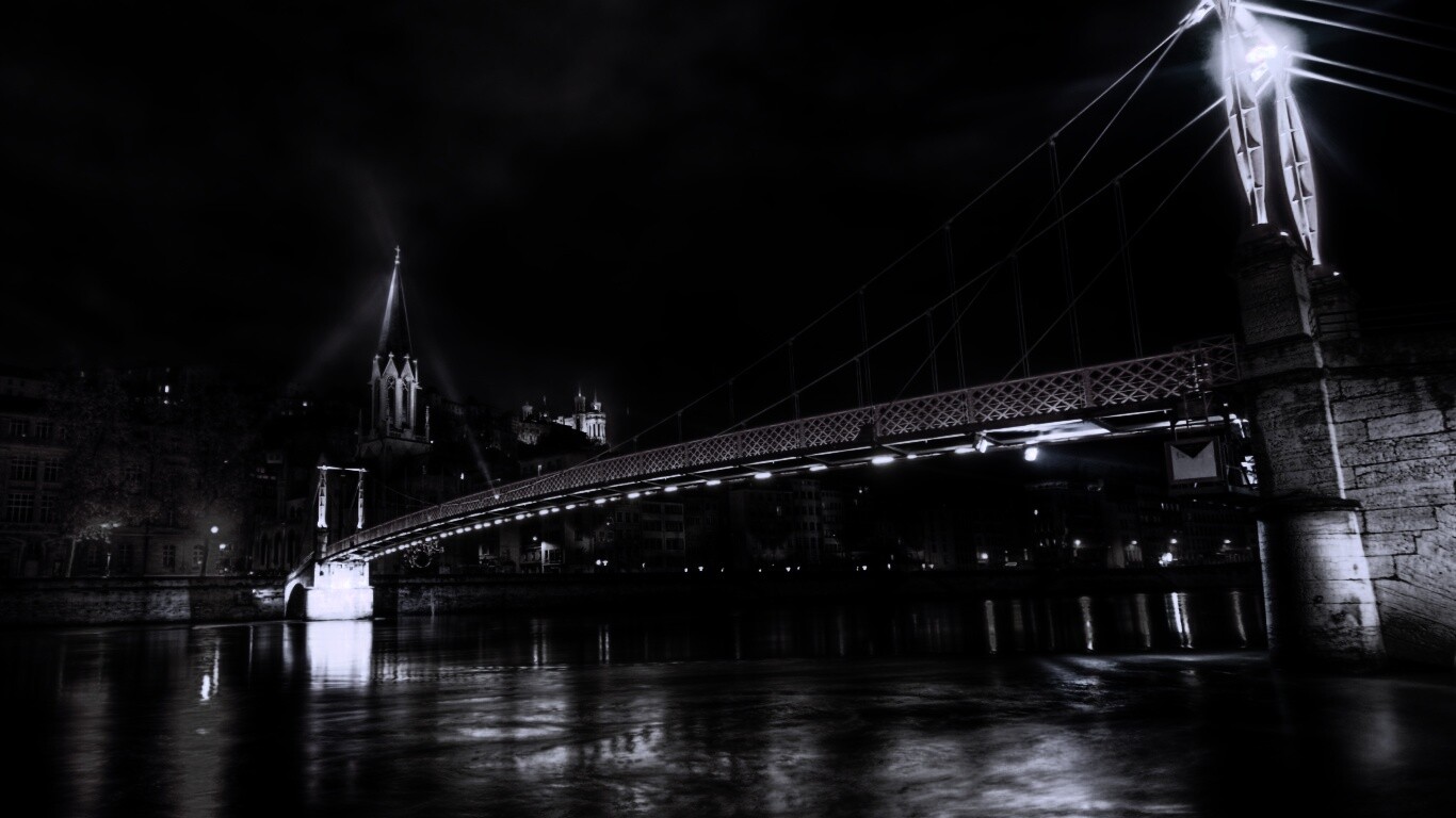 Ночная подсветка моста обои