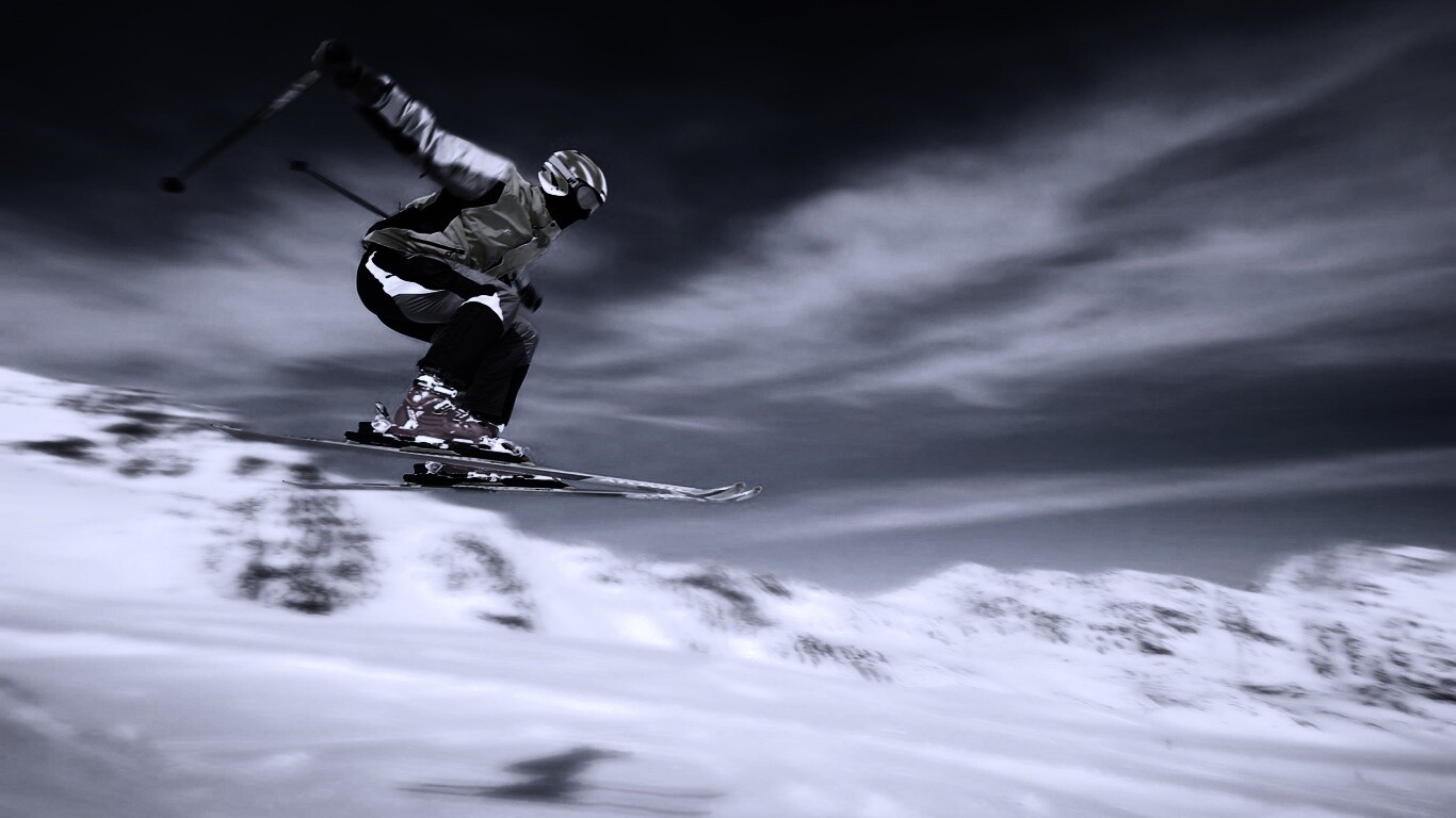 Лыжник в прыжке обои