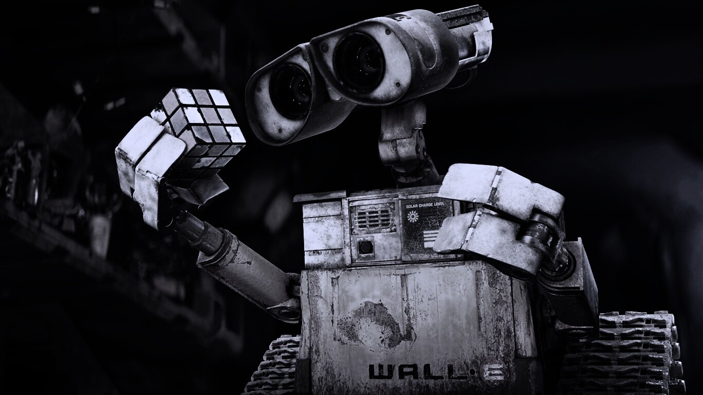 Валли и кубик Рубика обои