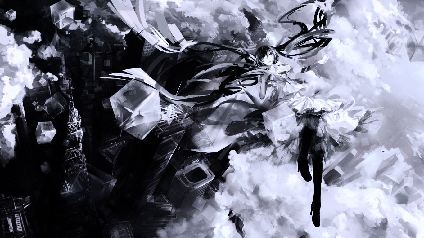 Hatsune Miku в небе обои