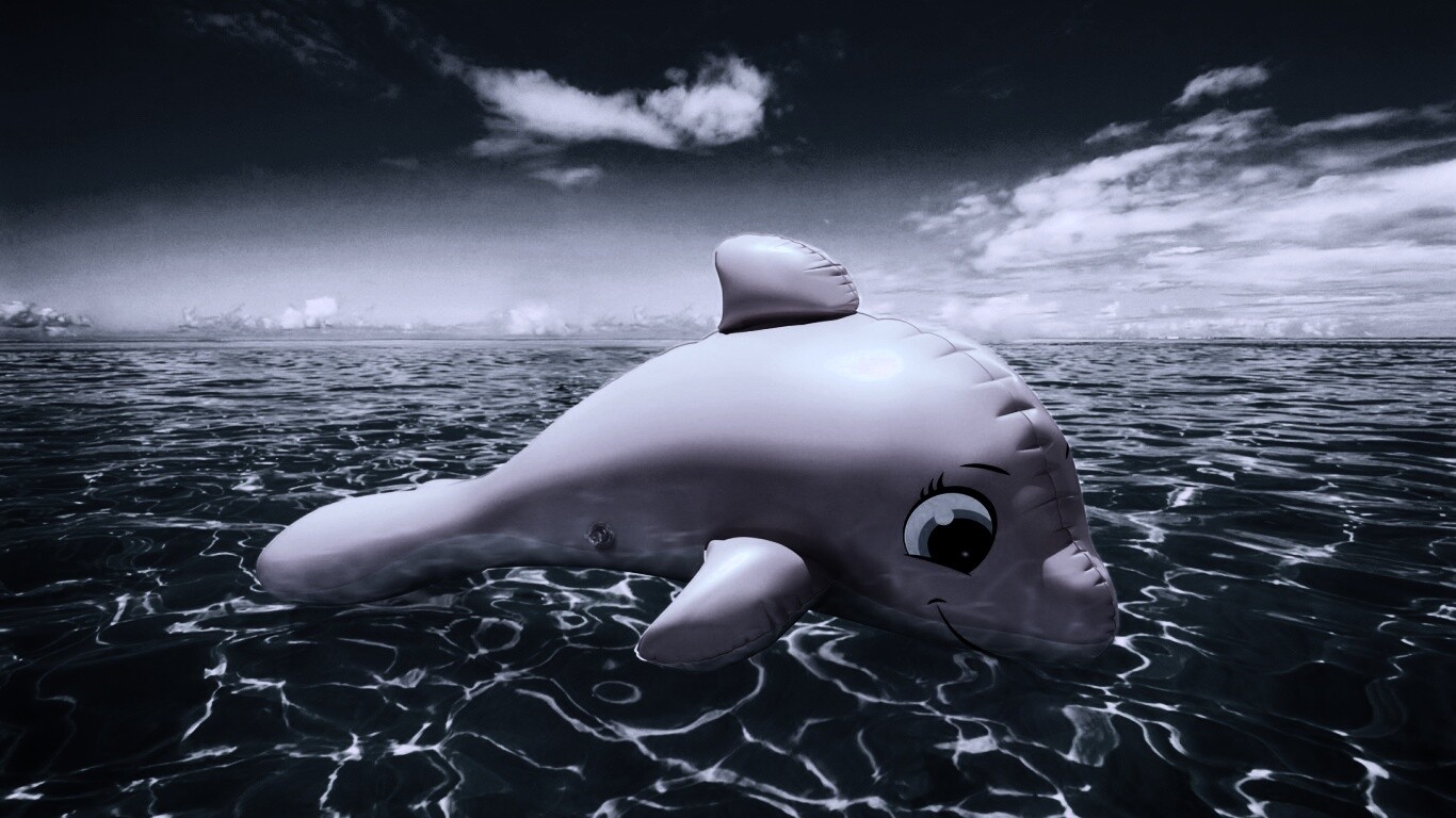 Надувной розовый дельфин обои