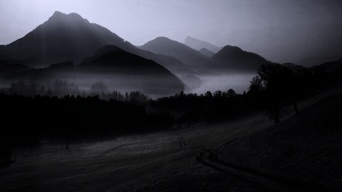 Дорога в туманную долину обои