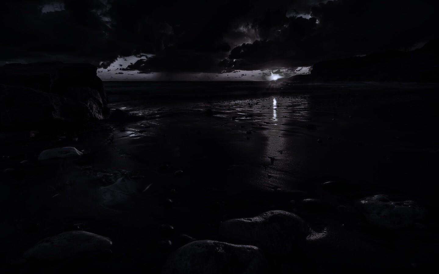 Закат солнца на пляже обои