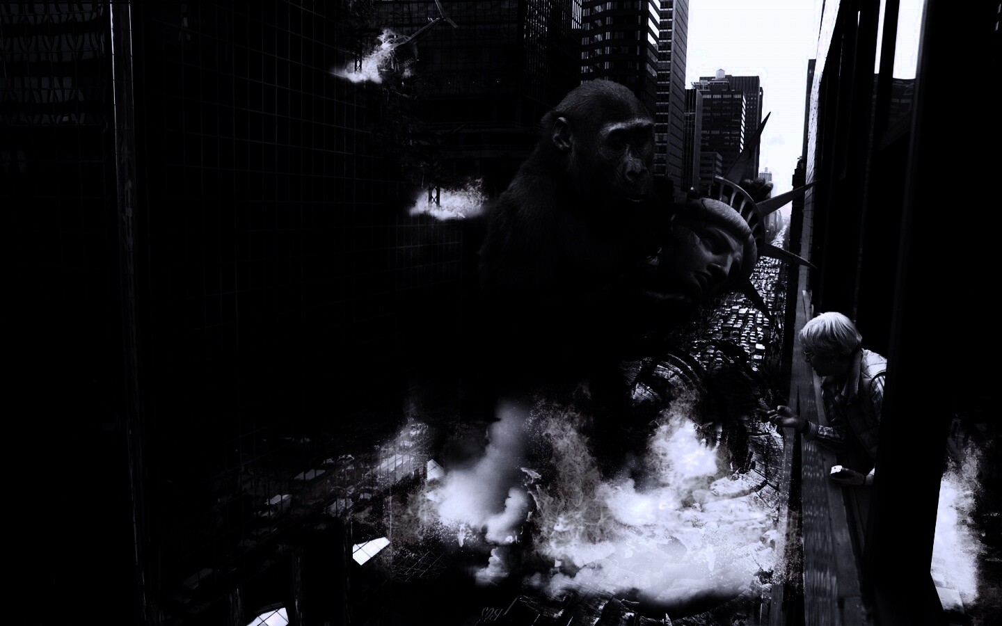 Обезьяна терроизирует Нью-Йорк обои