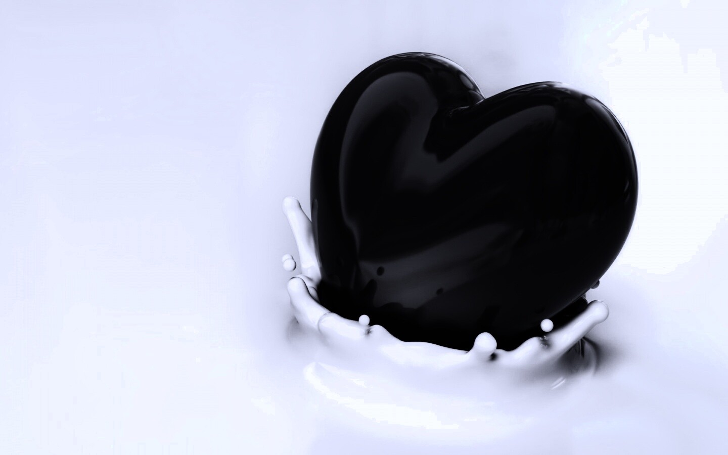 Шоколадное сердце в молоке обои