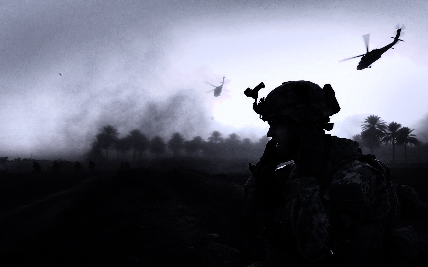 СОлдат во время боевых действий обои