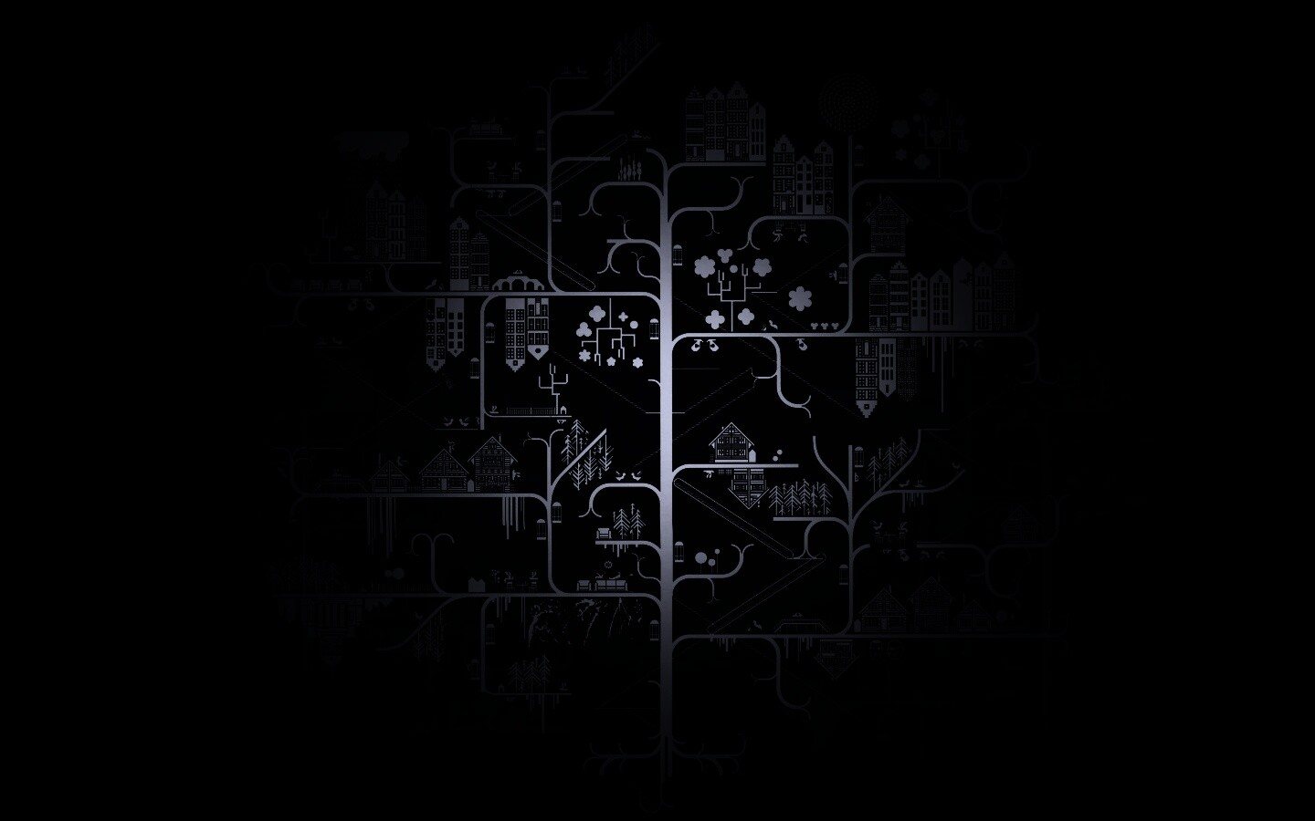 Древовидный город обои