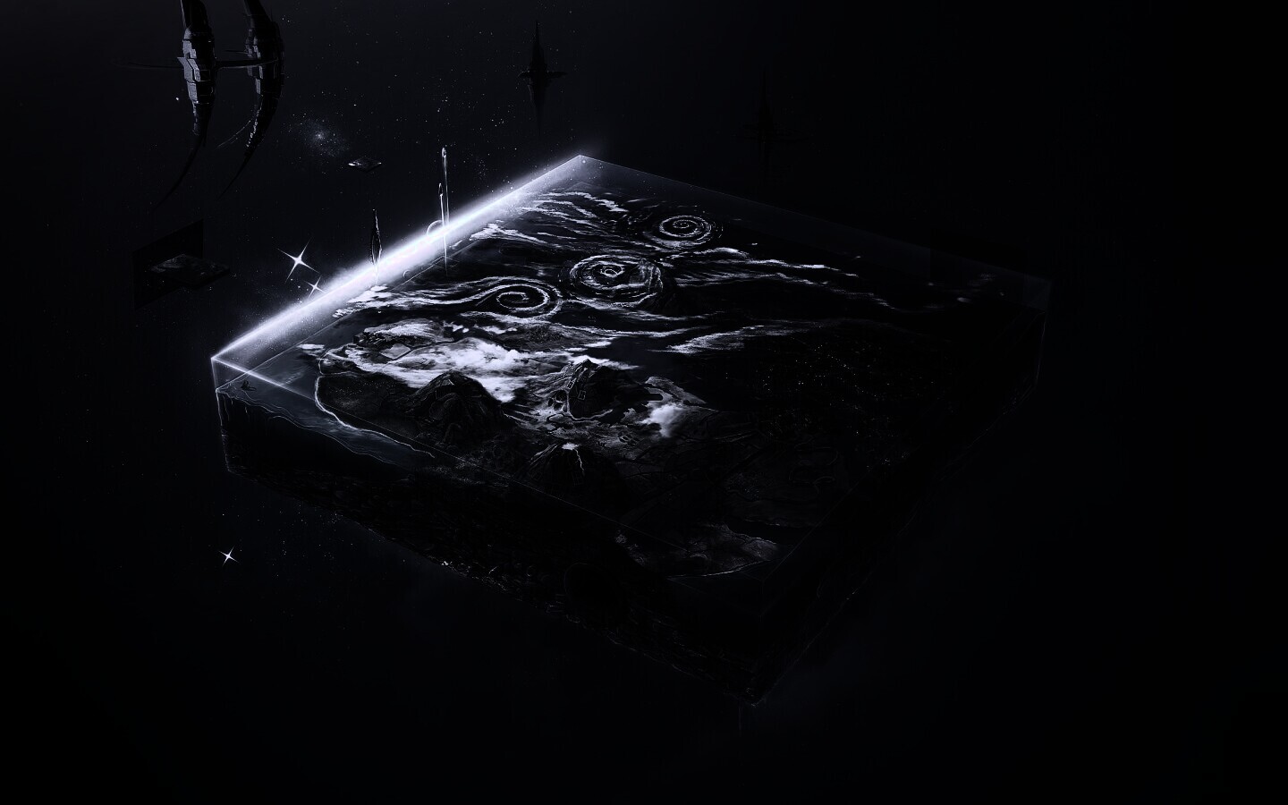 Кубическая земля в вакууме обои