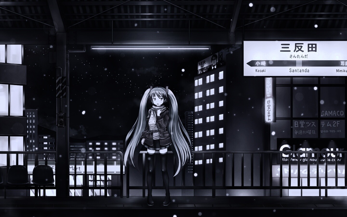 Девочка на остановке обои