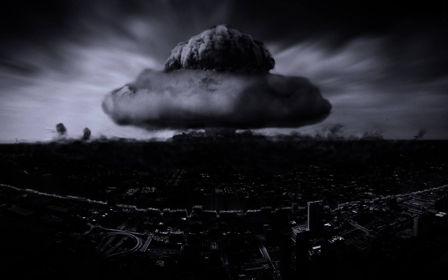 Ядерный взрыв в городе обои