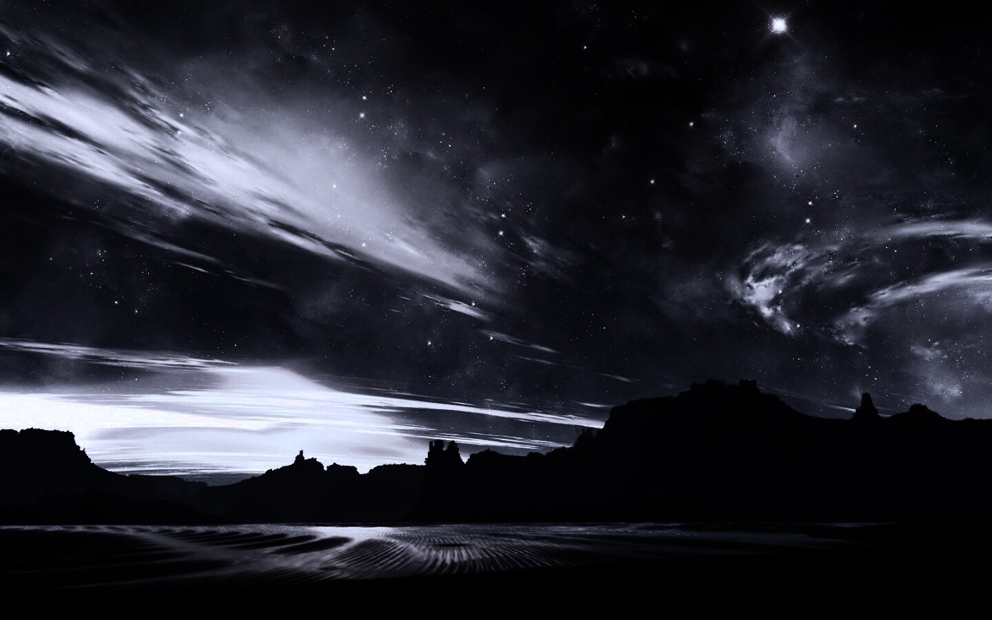 Ночное звездное небо обои