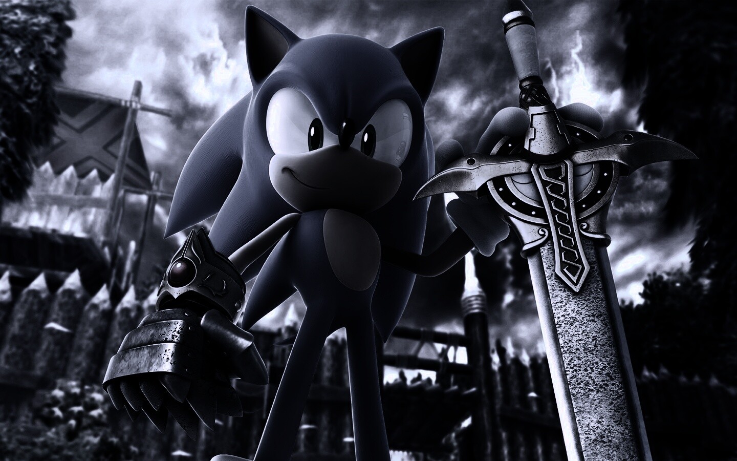 Соник с мечем обои