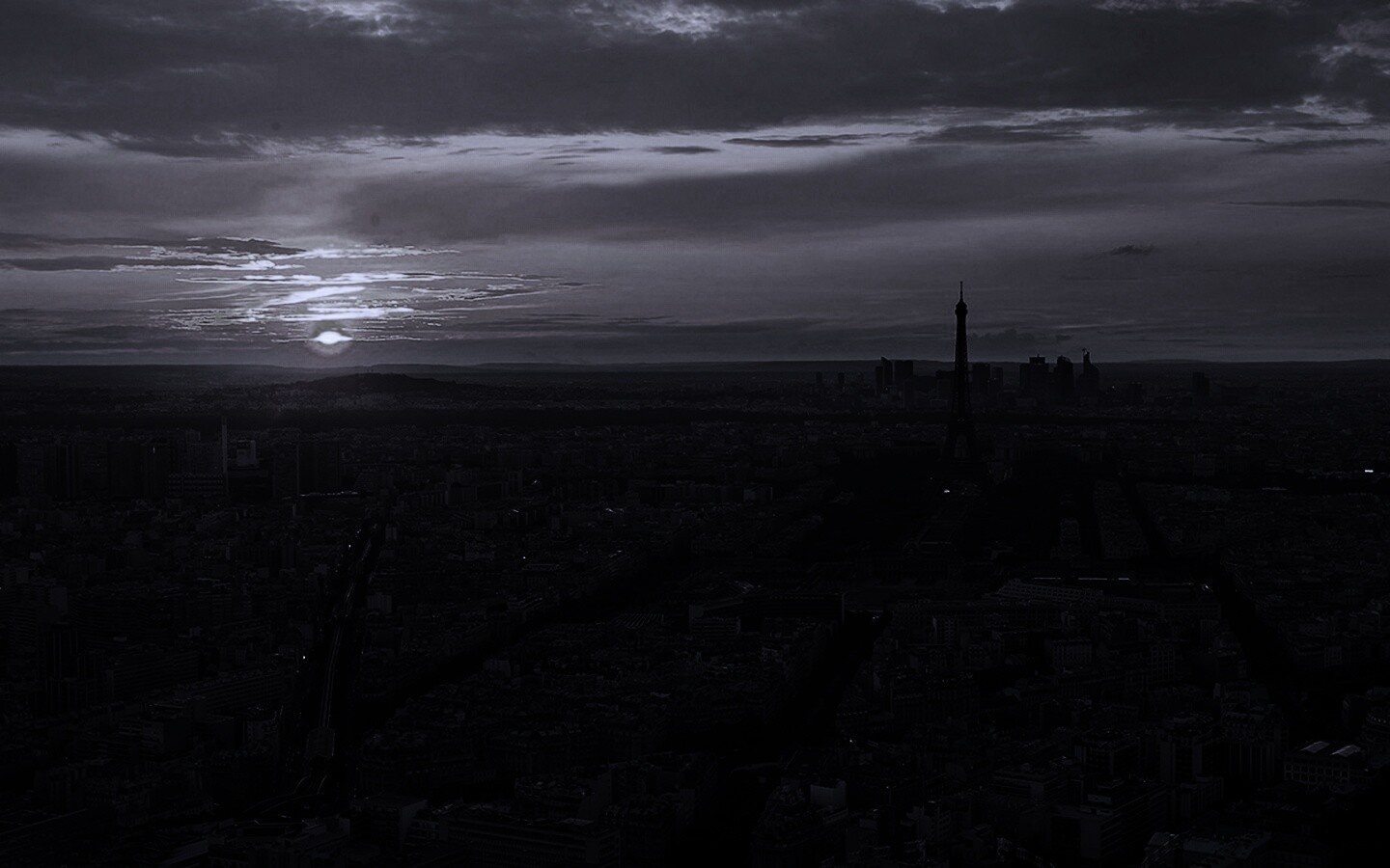 Вид на вечерний Париж обои