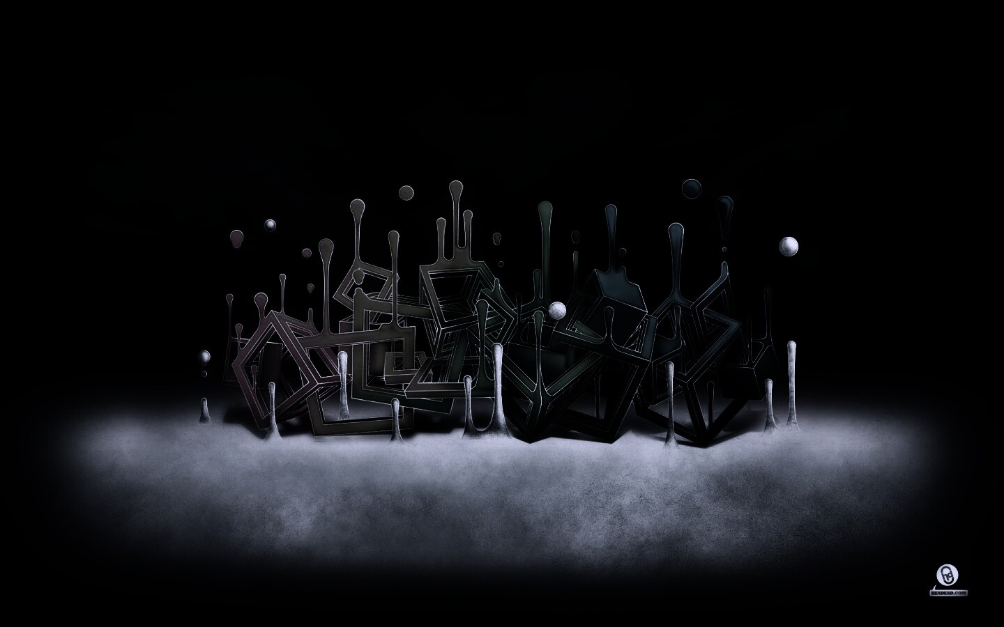 Цветные переплетающиеся кубы обои