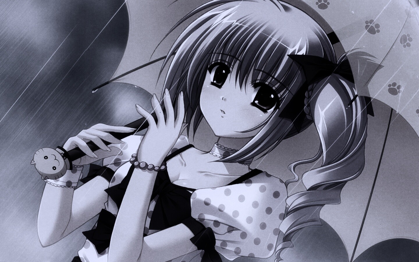 Девочка с зонтиком обои