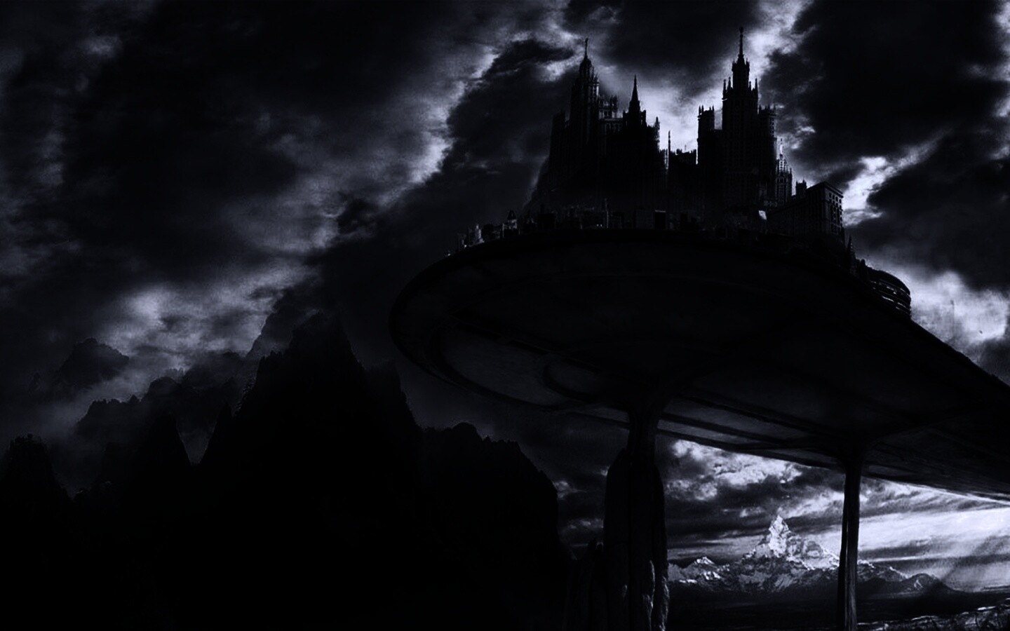 Город на вершине скал обои