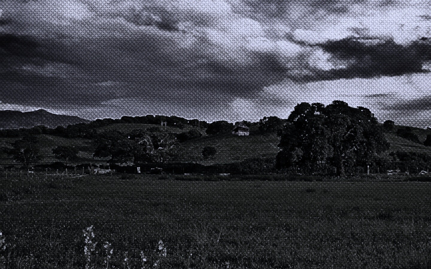 Домик на холмах обои