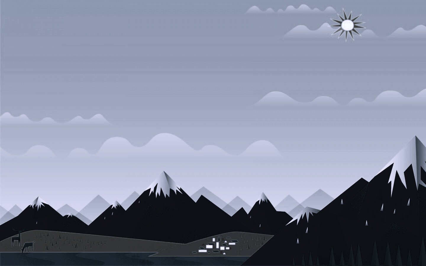 Векторный пейзаж обои