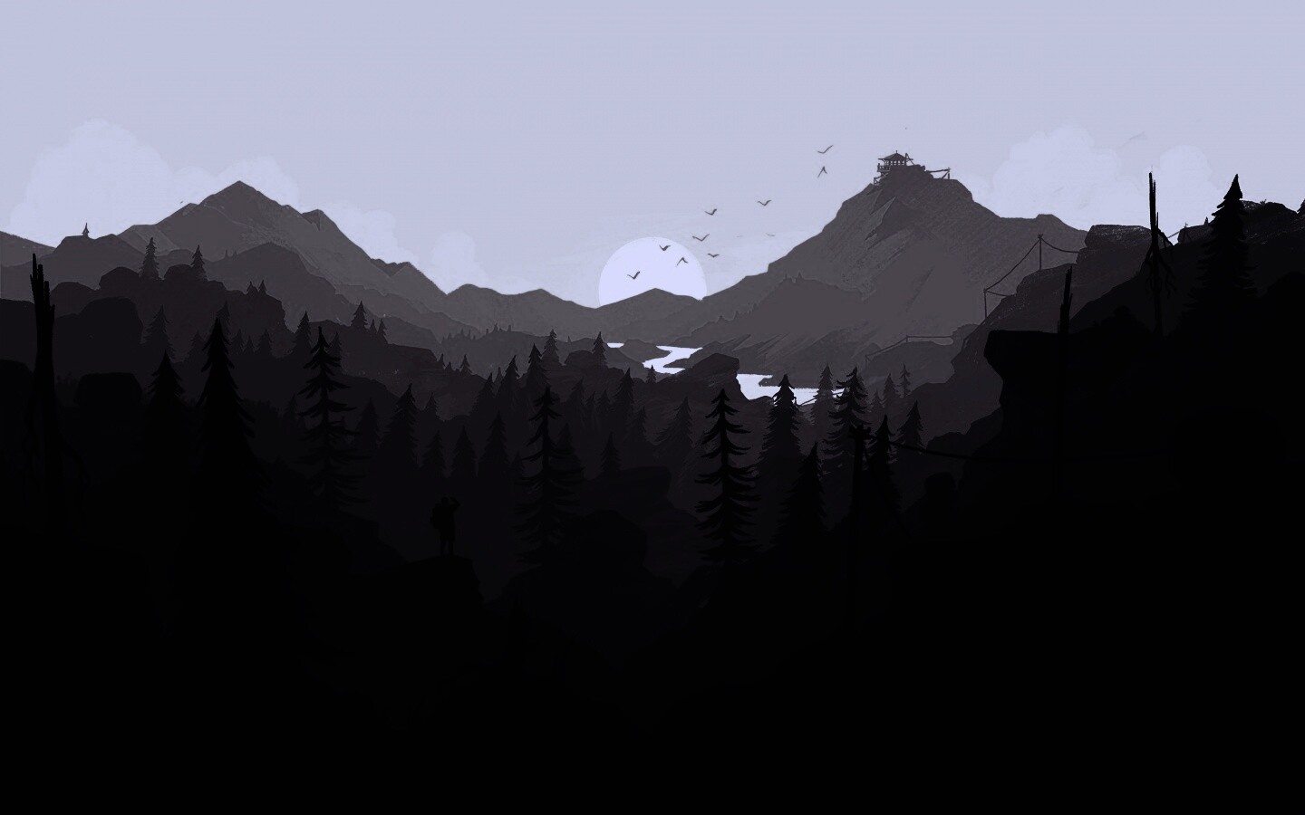 Красный Firewatch обои