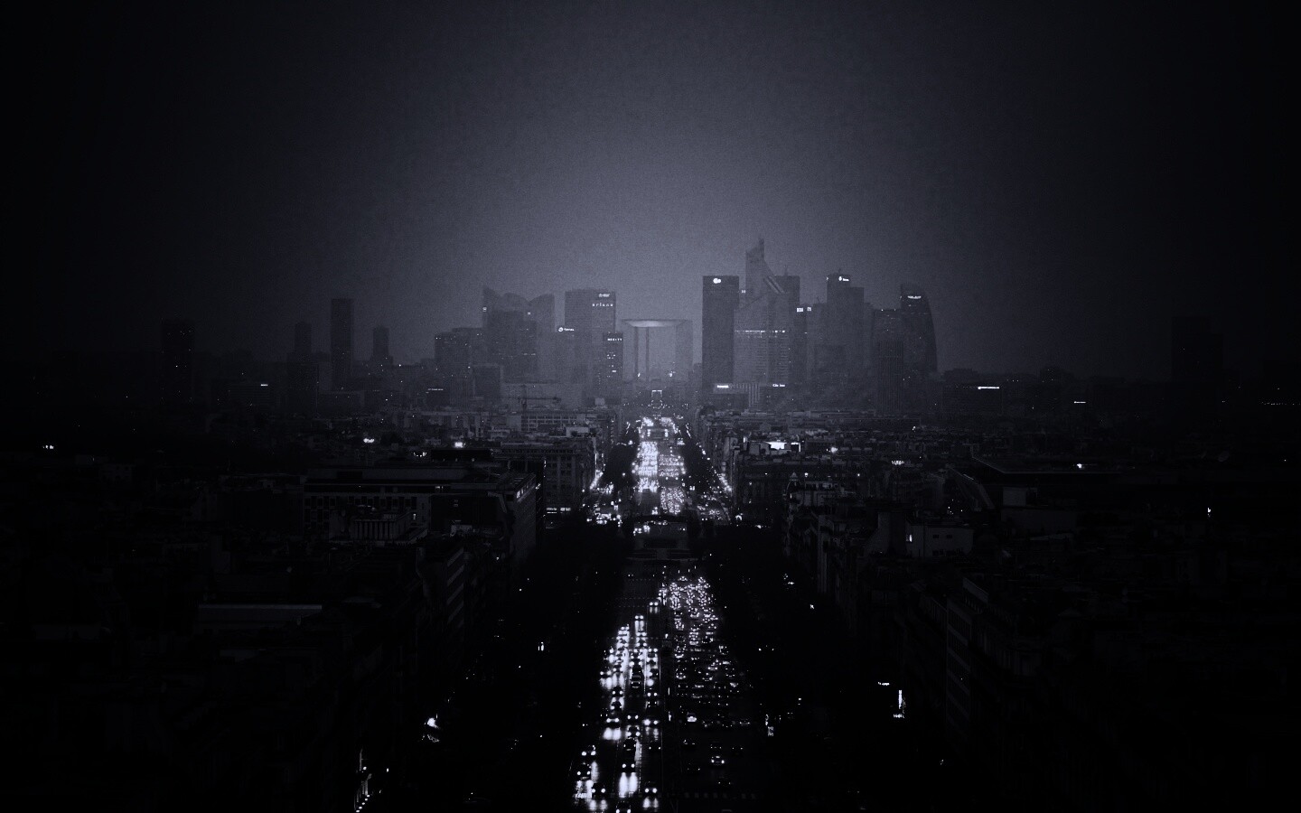 Ночной город в тумане обои