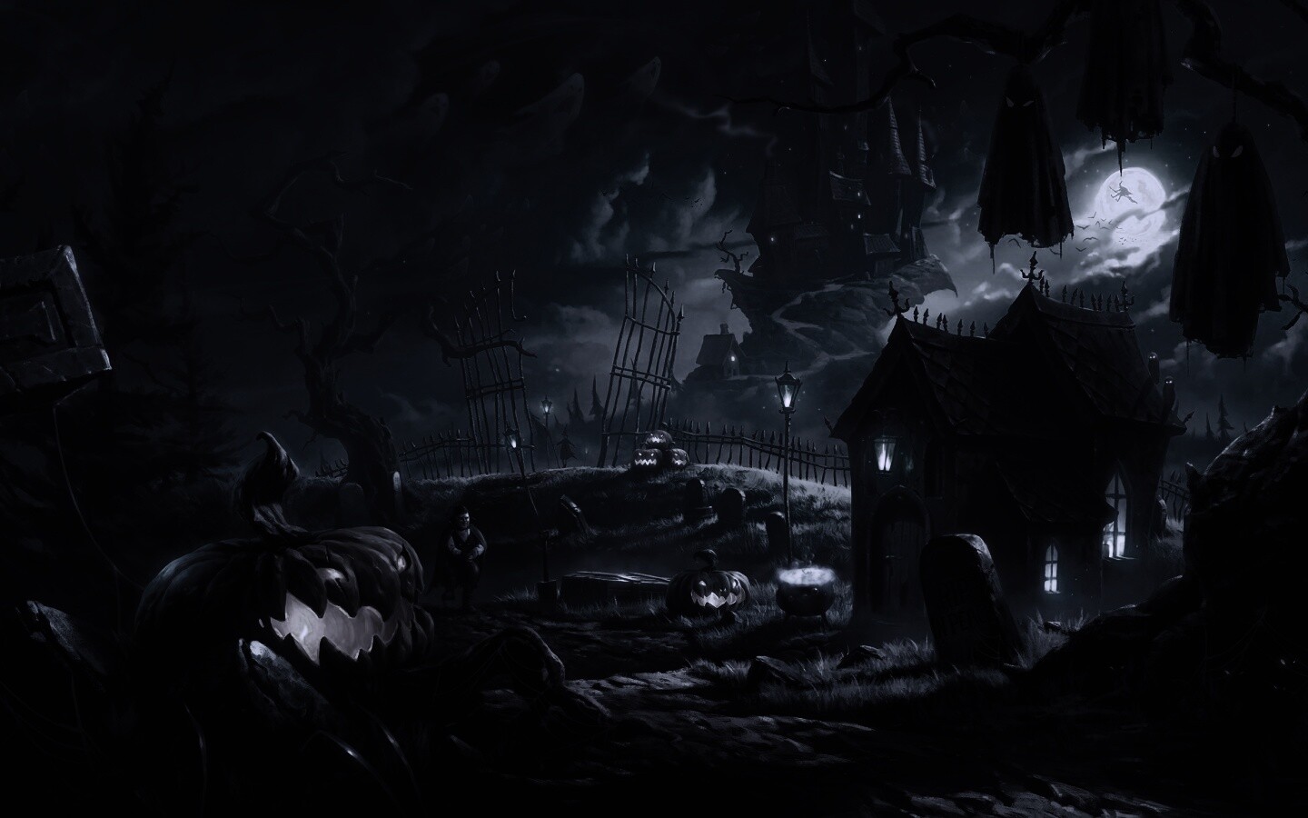 Кладбище на Хэллоувин обои