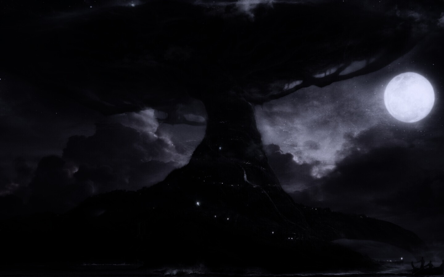 Дерево-город обои