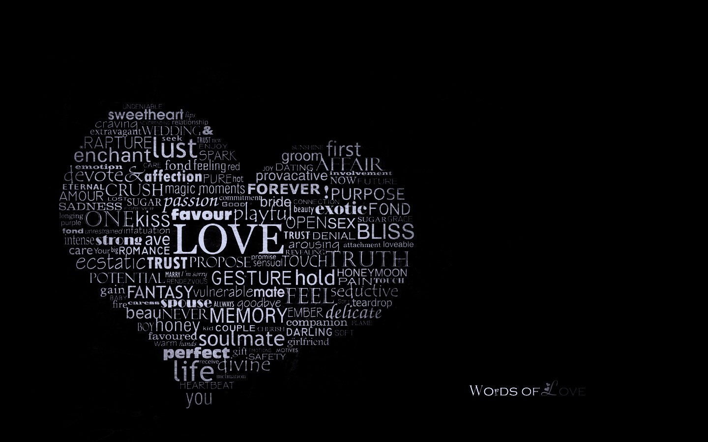 Слова любви обои