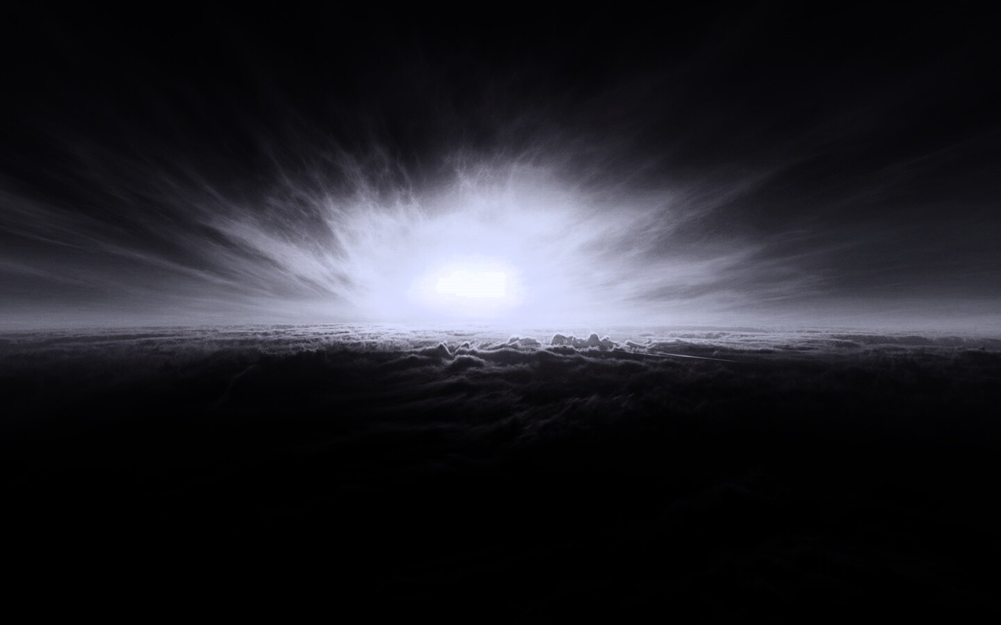 Закат над облаками обои