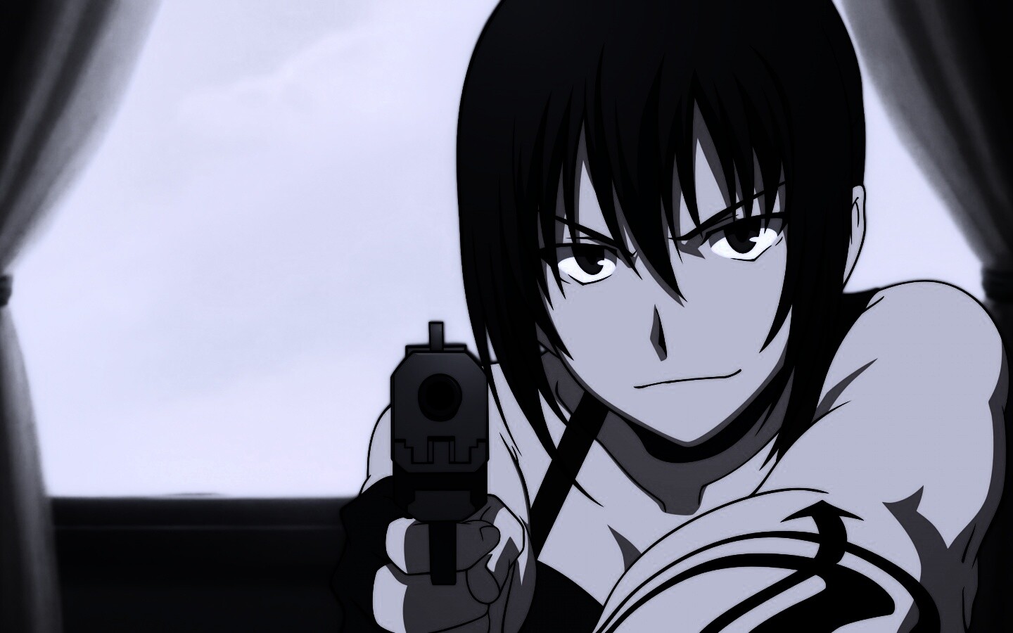 Девушка с пистолетом обои