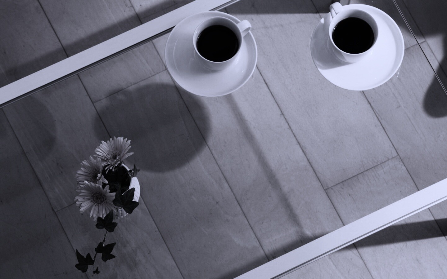 Кофе и цветы обои