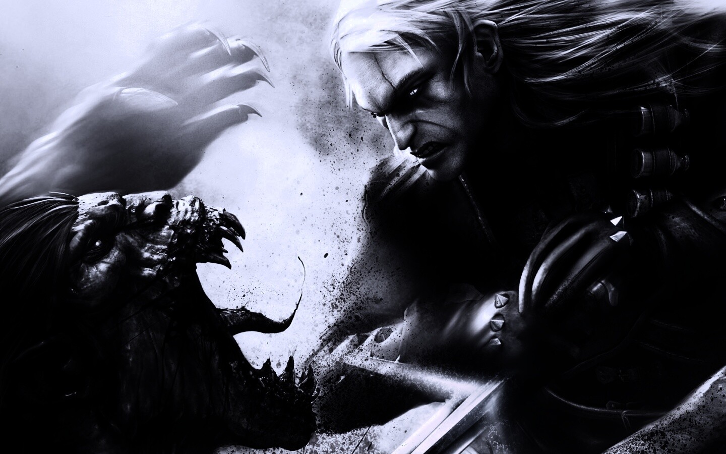 Ведьмак против  стрыги обои