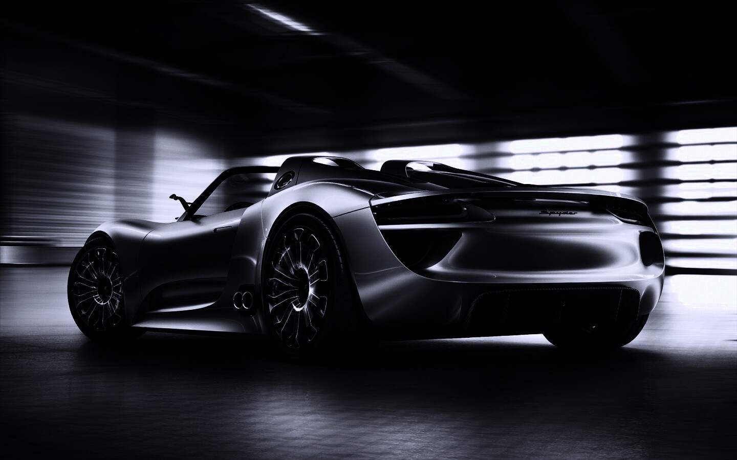 Porsche 918 Spider вид сзади обои