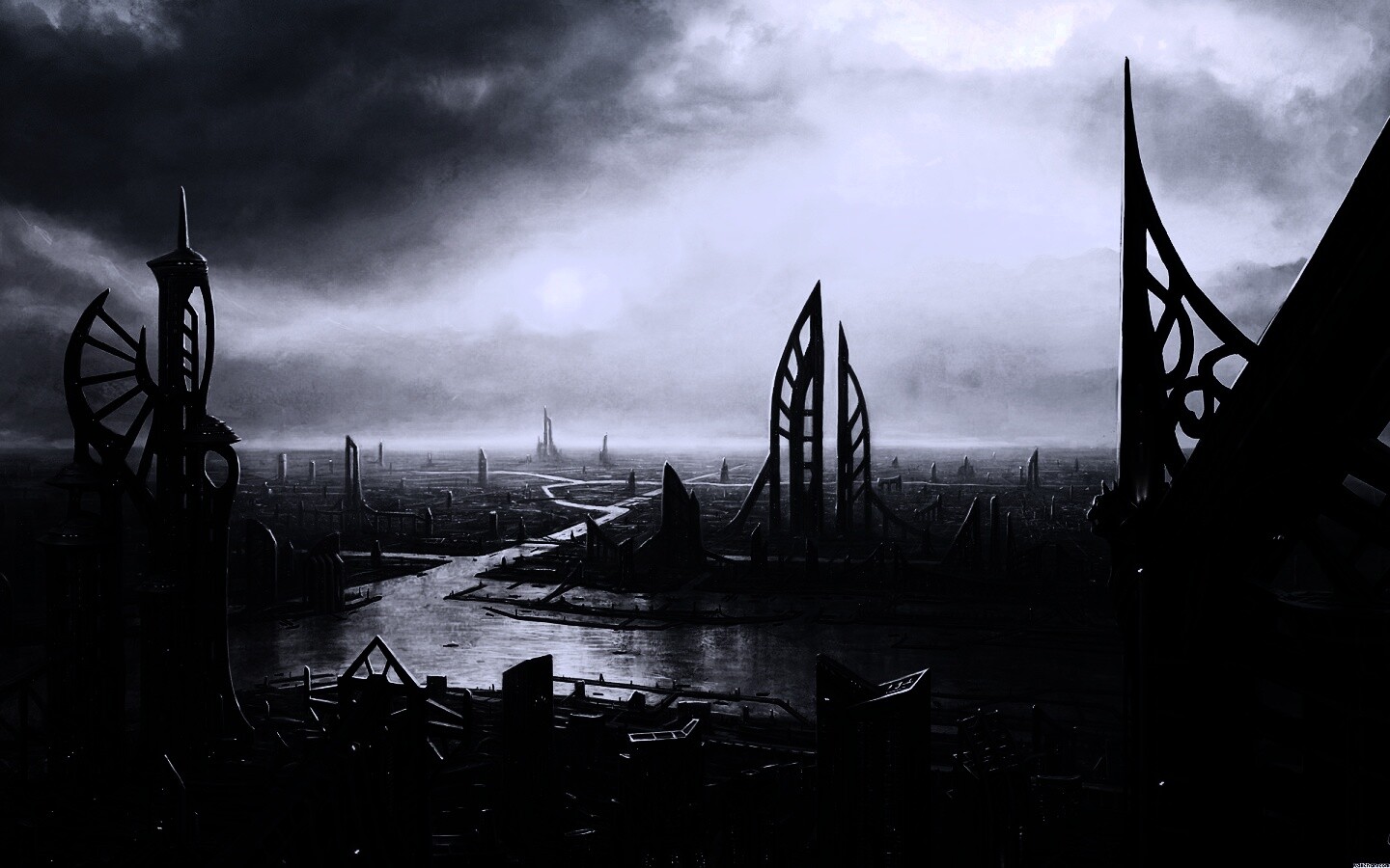 Прекрасный город будущего обои