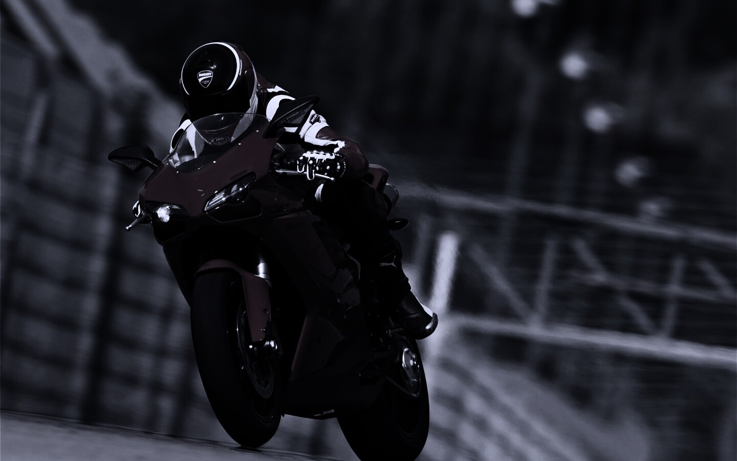 Мотоциклист на Дукати 848 обои