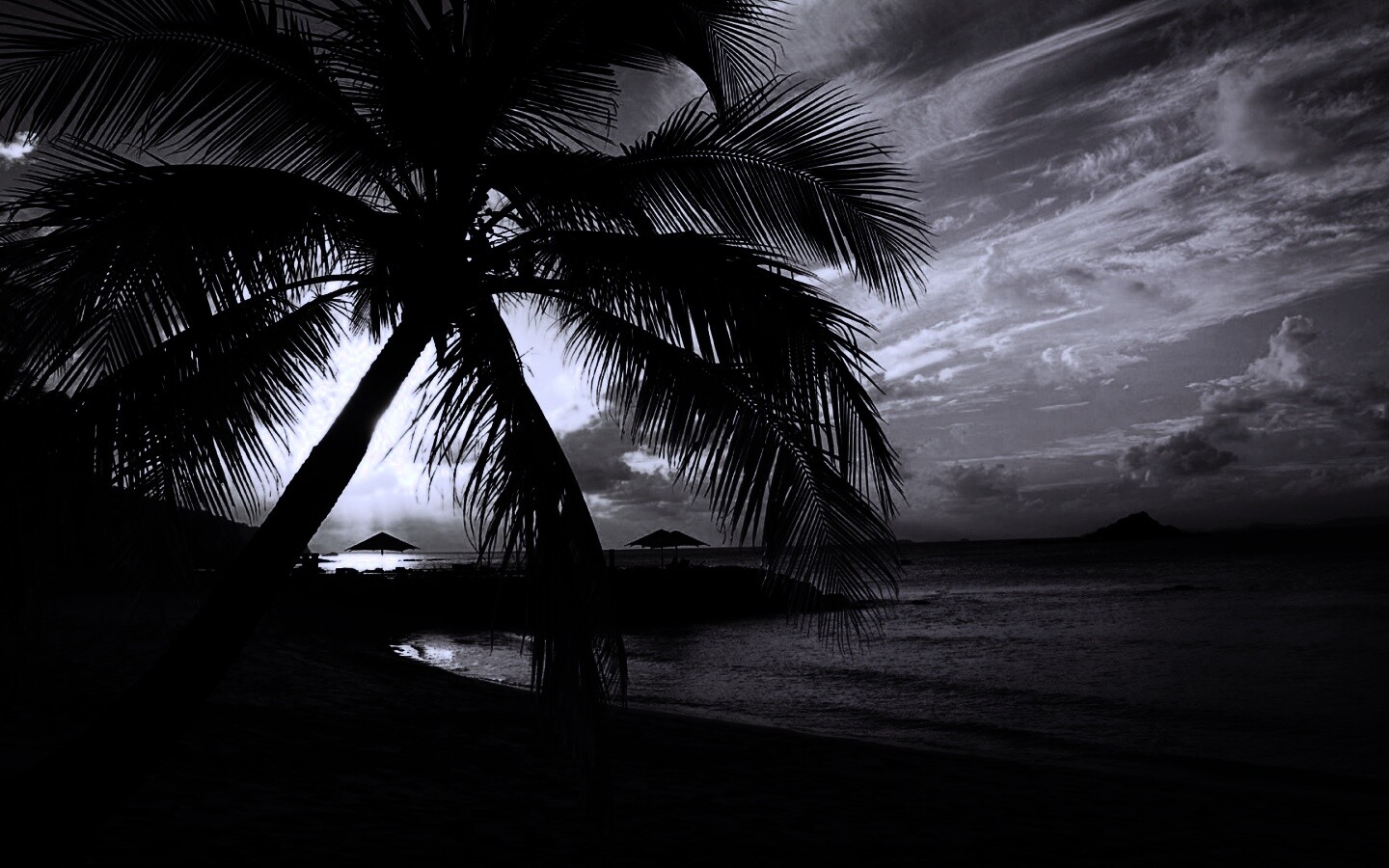 Пляж на закате обои