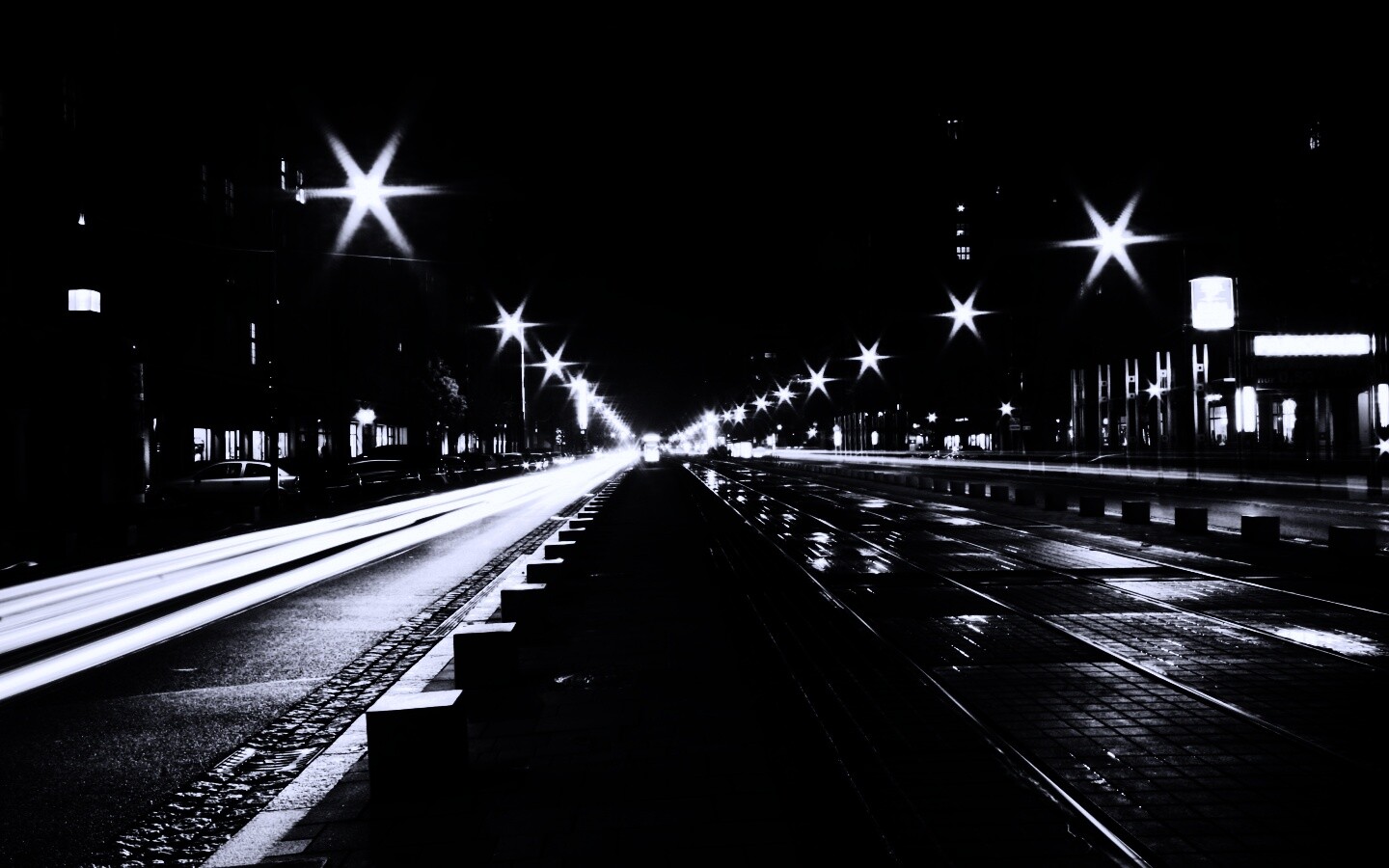 Мгновение на улице ночного города обои