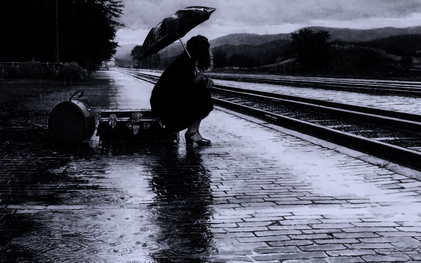 В ожидании поезда обои